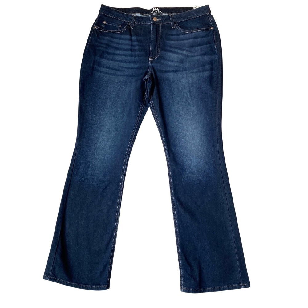 Lee Riders High Rise Bootcut Jeans Women 16 AVG Dark Wash Indigo Blue Denim NWT - Picture 1 of 13